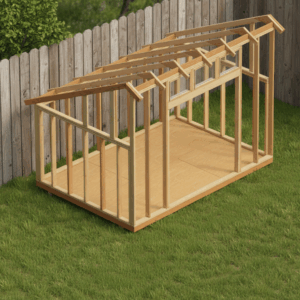 8×12 saltbox shed plan, 6′ walls, 10′ 4″ height — pdf