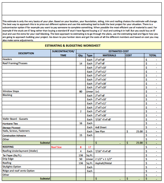 Worksheet easyshedplans.com Worksheet easyshedplans.com